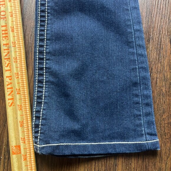 Miss Me Mid-Rise Boot Jeans Distressed Medium Wash Flap Pockets Size 25 - Picture 10 of 12